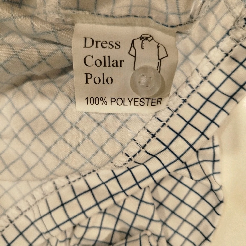 NWT Collars and Co Polo Shirt Mens Medium Blue Check Preppy Dress Collar - Picture 10 of 13